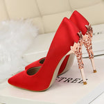 Load image into Gallery viewer, Metal Carved Heel - Lady&#39;s High Heels Pumps
