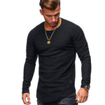 Load image into Gallery viewer, Fashionable Pleated Patch Detail Round Neck Men&#39;s T-Shirt
