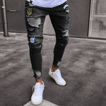 Load image into Gallery viewer, Embroidered Classic Slim Fit Jeans for Men
