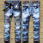 Load image into Gallery viewer, Biker Ripped Jeans - Men&#39;s Ripped Jeans
