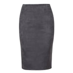 Load image into Gallery viewer, Women&#39;s Suede Midi Slim Fit Skirt
