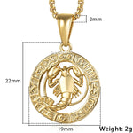 Load image into Gallery viewer, 12 Horoscope Zodiac Sign Gold Pendant Necklace - 12 Constellations Jewelry
