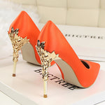 Load image into Gallery viewer, Metal Carved Heel - Lady&#39;s High Heels Pumps
