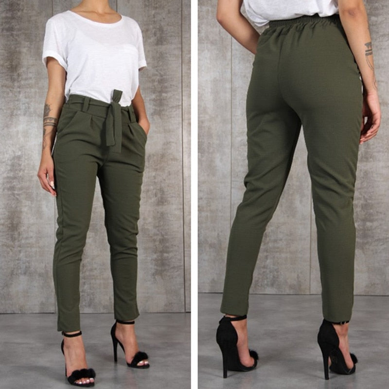 Casual Slim Fit Chiffon Pants For Women