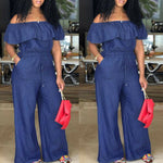 Load image into Gallery viewer, Fashionable Women&#39;s Off Shoulder Long Romper Jumpsuit
