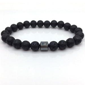 Men Cylinder Hematite Bracelets - Classic Natural Stone Beads Bracelets