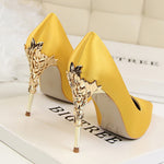 Load image into Gallery viewer, Metal Carved Heel - Lady&#39;s High Heels Pumps
