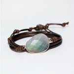 Load image into Gallery viewer, Unique Boho Labradorite Bracelet Natural Stones
