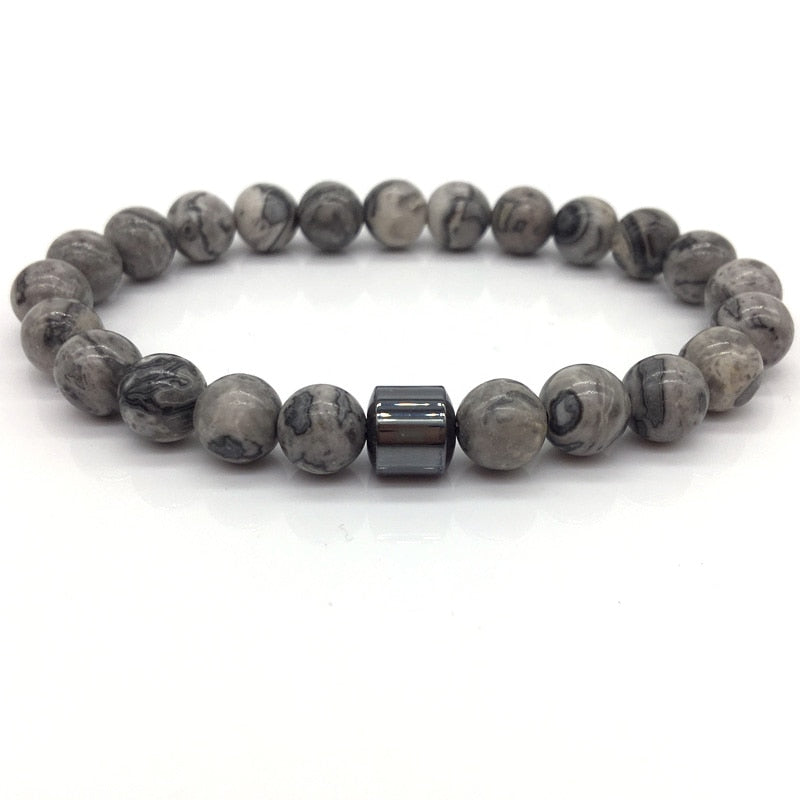 Men Cylinder Hematite Bracelets - Classic Natural Stone Beads Bracelets