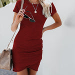 Load image into Gallery viewer, Casual Short Sleeve Dress - Women&#39;s Slim Dresses
