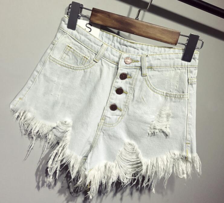 Fur-lined Leg-Opening Jean Shorts - Women's Shorts