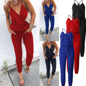 Summer Rompers - Women's Casual Long Pant Romper