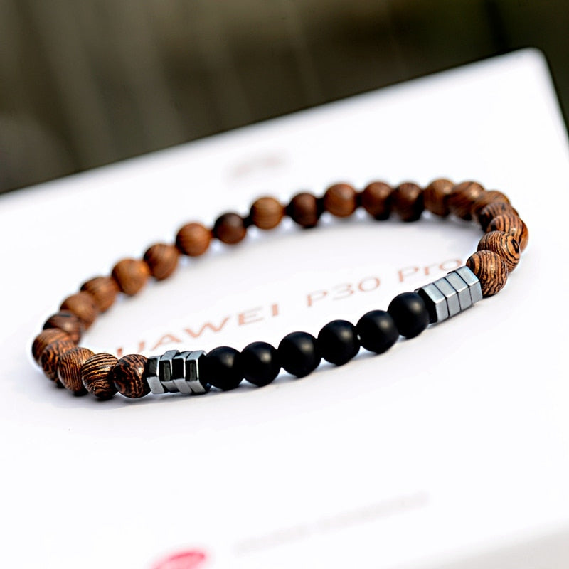 Classic Natural Wood Beads Bracelet