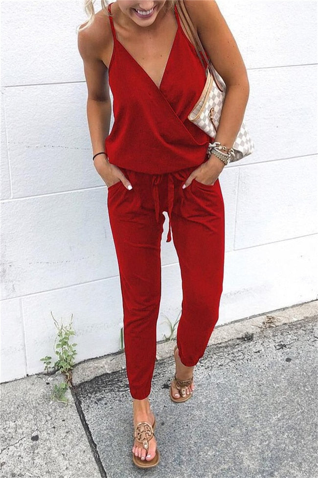 Summer Rompers - Women's Casual Long Pant Romper