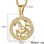 Load image into Gallery viewer, 12 Horoscope Zodiac Sign Gold Pendant Necklace - 12 Constellations Jewelry
