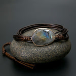 Load image into Gallery viewer, Unique Boho Labradorite Bracelet Natural Stones
