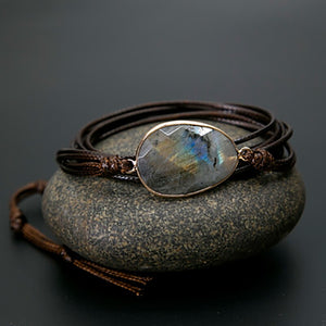 Unique Boho Labradorite Bracelet Natural Stones