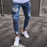 Load image into Gallery viewer, Embroidered Classic Slim Fit Jeans for Men
