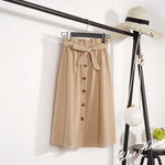 Load image into Gallery viewer, Buttoned High Waist Skirt - Women&#39;s Midi Skirt
