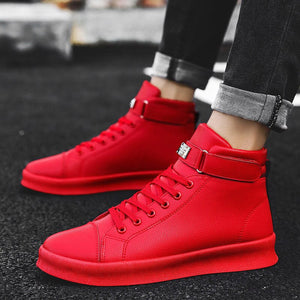 Classy Bold Color High-top Sneakers