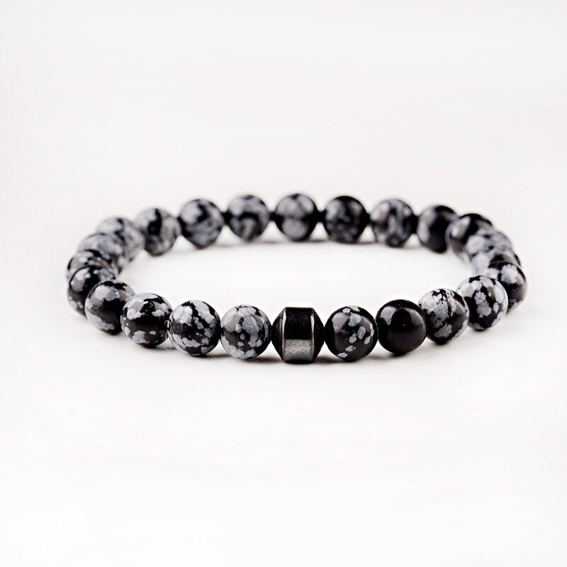 Men Cylinder Hematite Bracelets - Classic Natural Stone Beads Bracelets