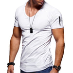 Load image into Gallery viewer, V-neck Fitness T-shirt - Men&#39;s Short Sleeve T-shirt
