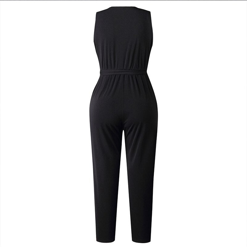 V-neck Sleeveless Romper - Women's Jumpsuits