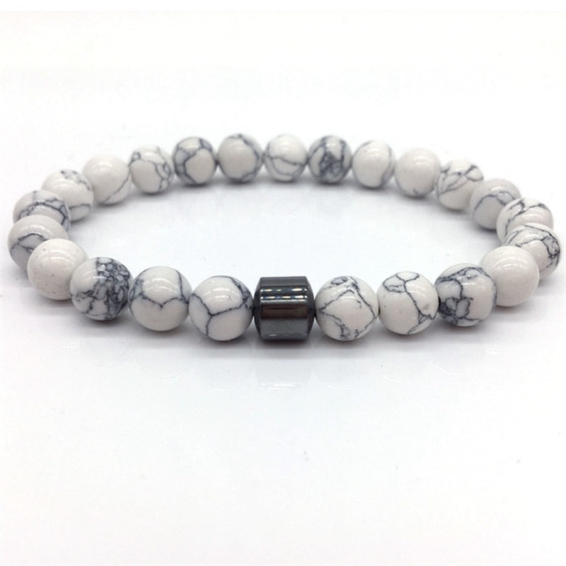 Men Cylinder Hematite Bracelets - Classic Natural Stone Beads Bracelets