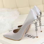 Load image into Gallery viewer, Metal Carved Heel - Lady&#39;s High Heels Pumps
