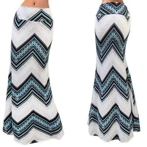 Women's Elastic High-waist Long Pencil Patterned Skirt