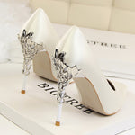 Load image into Gallery viewer, Metal Carved Heel - Lady&#39;s High Heels Pumps
