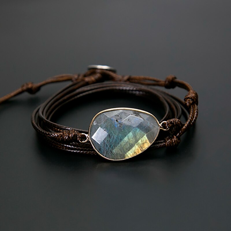 Unique Boho Labradorite Bracelet Natural Stones