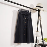 Load image into Gallery viewer, Buttoned High Waist Skirt - Women&#39;s Midi Skirt
