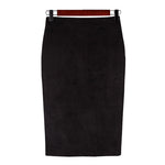 Load image into Gallery viewer, Women&#39;s Suede Midi Slim Fit Skirt
