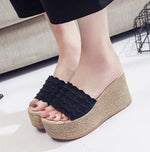 Load image into Gallery viewer, Summer Buckle Women&#39;s Velvet Wedges
