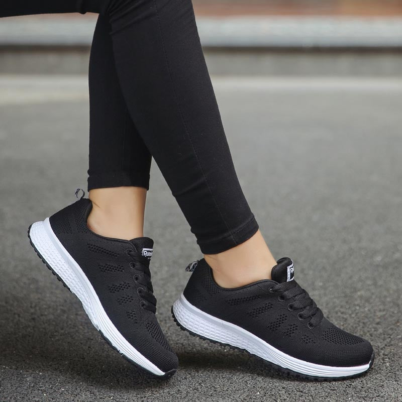 Casual Lace-up Walking Trainers - Women's Sneakers