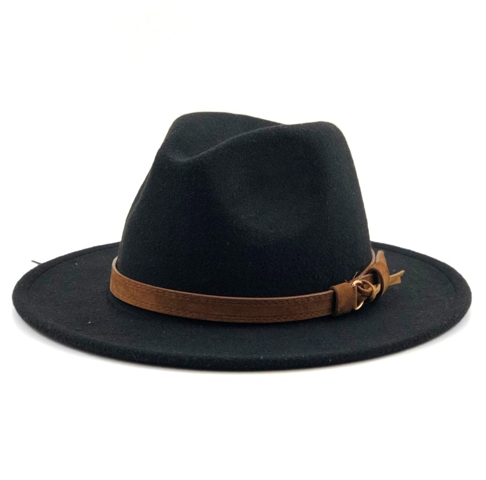 Leather Strap Fedora Hat - Gentlemen's Hat