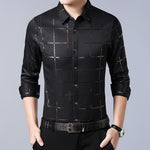 Load image into Gallery viewer, Luxury Plaid Long Sleeve Slim Fit Men&#39;s Shirt
