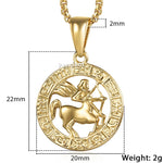 Load image into Gallery viewer, 12 Horoscope Zodiac Sign Gold Pendant Necklace - 12 Constellations Jewelry
