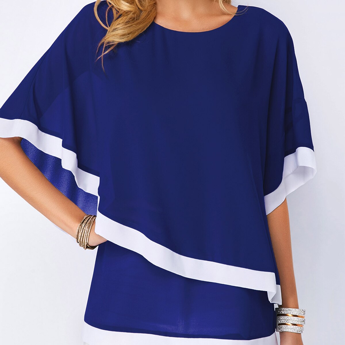 Women's Double Layer Chiffon Blouse