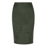 Load image into Gallery viewer, Women&#39;s Suede Midi Slim Fit Skirt
