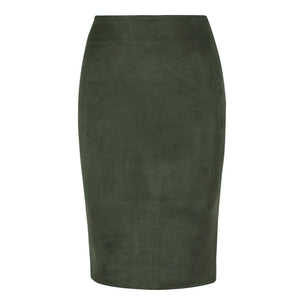 Women's Suede Midi Slim Fit Skirt