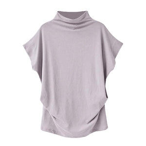 Women's Casual Turtleneck Short Sleeve Shirt