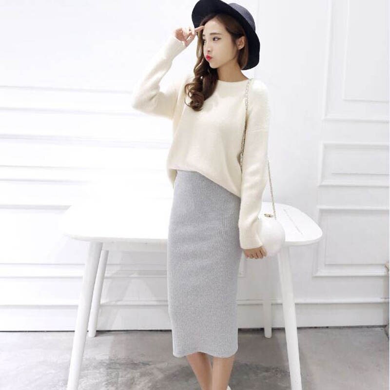 Stretchable Slim-fit Split Skirt - Women's Pencil Skirts