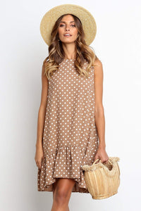 Mini Polka Dot Dress - Women's Pleated Dress