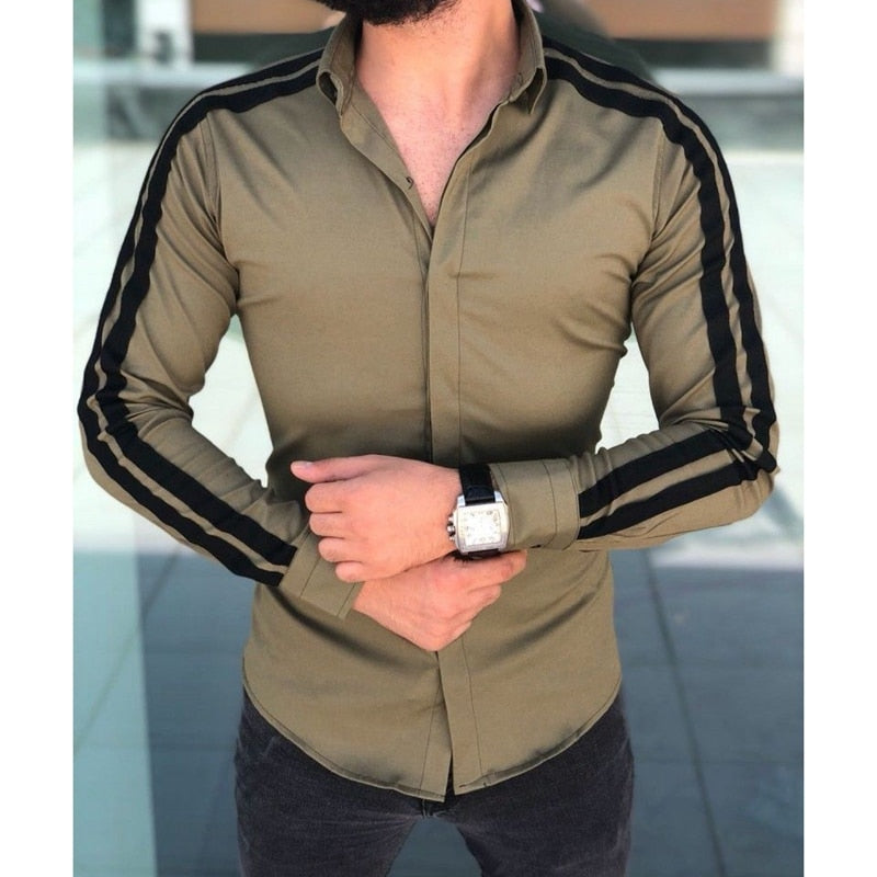 Men's Plain Formal Long Sleeve Slim Fit Shirts