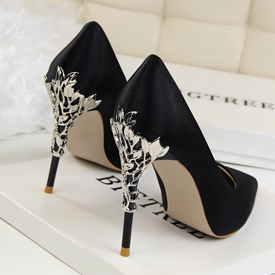 Metal Carved Heel - Lady's High Heels Pumps