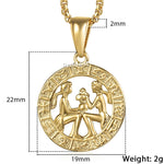 Load image into Gallery viewer, 12 Horoscope Zodiac Sign Gold Pendant Necklace - 12 Constellations Jewelry
