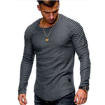 Load image into Gallery viewer, Fashionable Pleated Patch Detail Round Neck Men&#39;s T-Shirt
