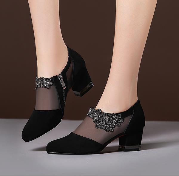 Sexy Summer Mesh Peep Toe Women's Heels